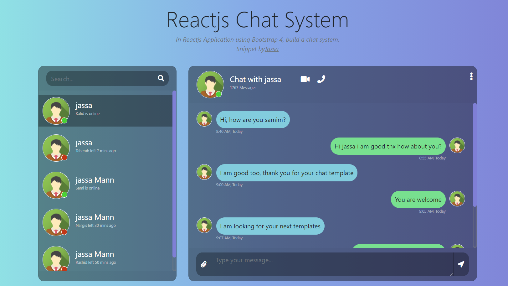 React Chat Template Free Printable Templates