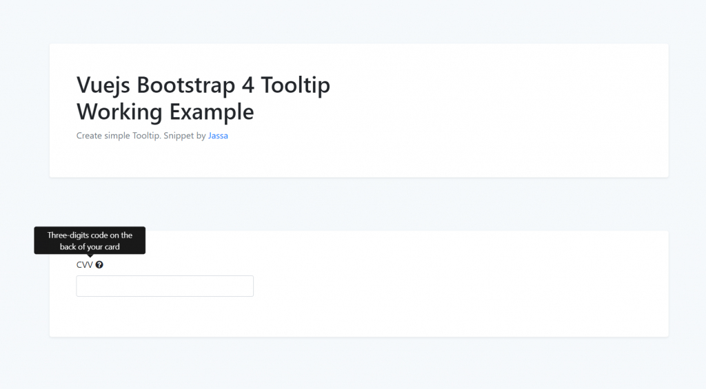 Vuejs Bootstrap 4 Tooltip Working Example