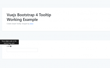 Vuejs Bootstrap 4 Tooltip Working Example
