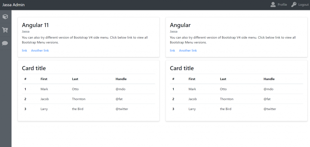 Angular 11 Admin Dashboard Template Simple and Free