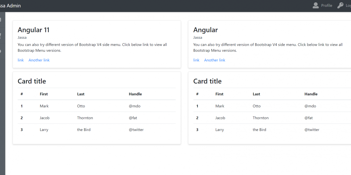 Angular 11 Admin Dashboard Template Simpe and Free