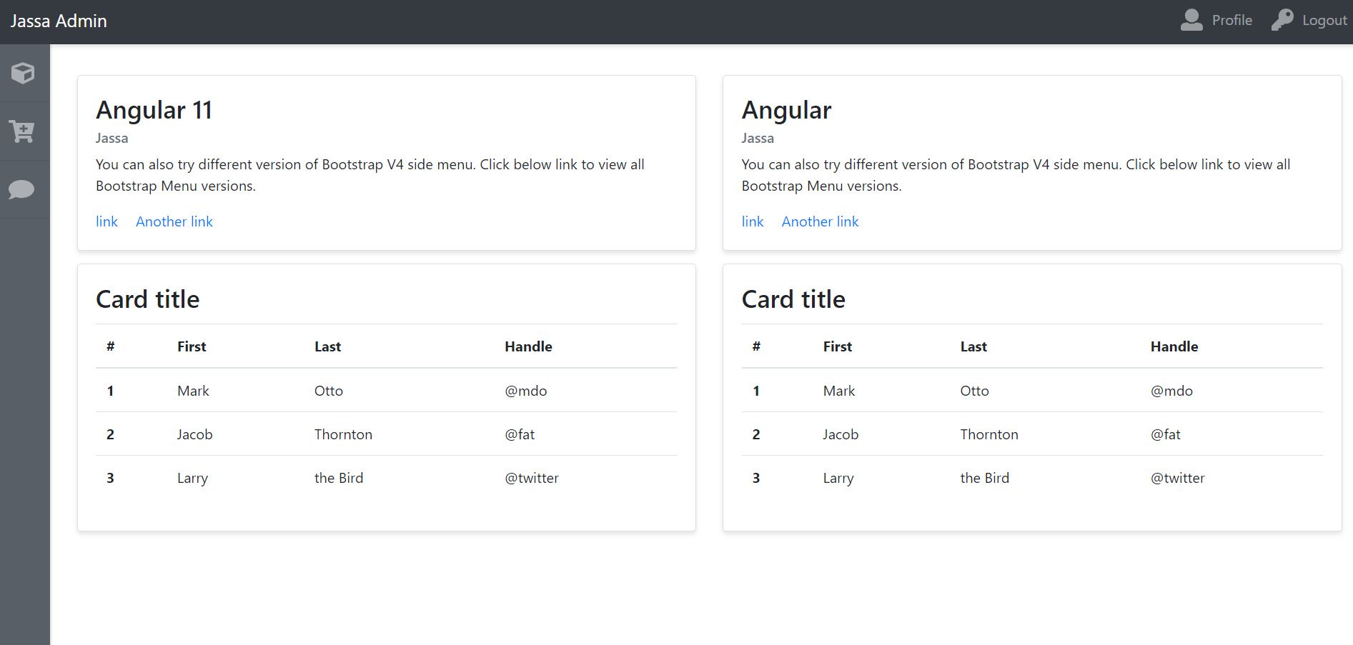 Angular 11 Admin Dashboard Template Simpe and Free