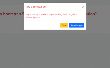 How to open bootstrap 5 modal popup on button click in Angular 11?