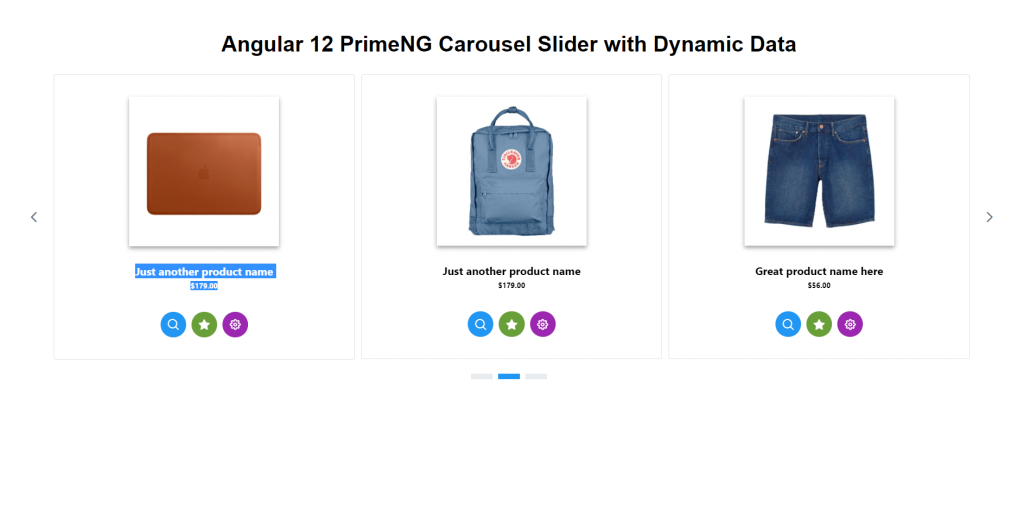 Angular 12 PrimeNG Carousel Slider with Dynamic Data