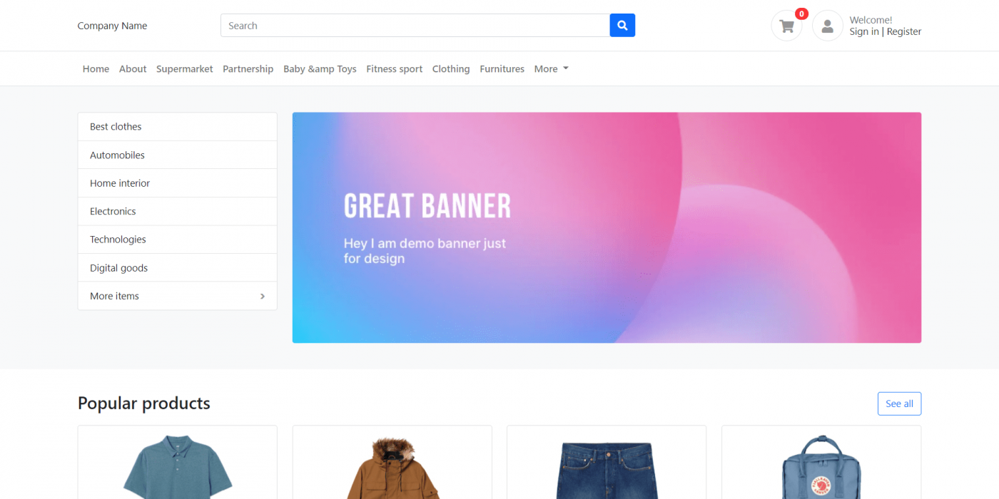 Angular 11 Bootstrap 5 Ecommerce Template Free Download