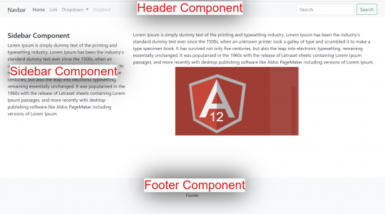 Angular 12 Create & Include Header Footer Sidebar Components