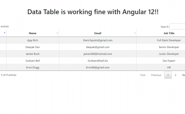 Angular 12 Datatable with Dynamic Data