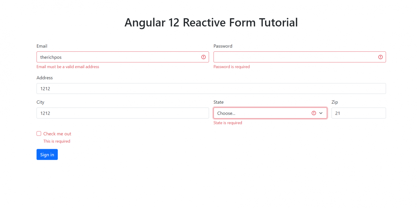 Angular 12 Reactive Form Tutorial