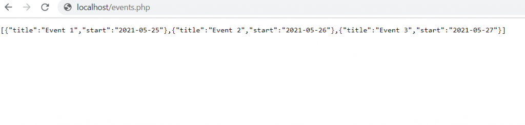 FullCalendar Dynamic Events Web API