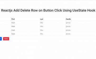 Reactjs Add Delete Row on Button Click Using UseState Hook