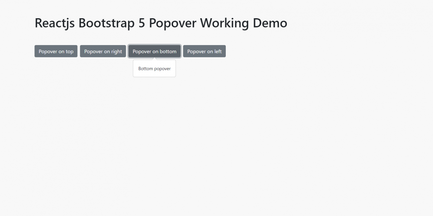 Reactjs Bootstrap 5 Popover Working Demo
