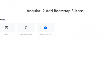 Add Bootstrap 5 Icons in Angular 12