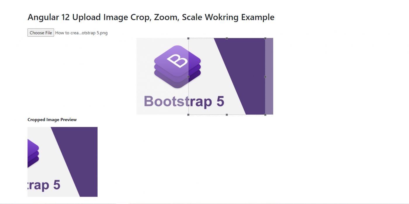 Angular 12 Bootstrap 5 Image Crop, Zoom, Scale Working Functionality