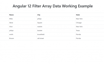 Angular 12 Filter Array Data Working Demo