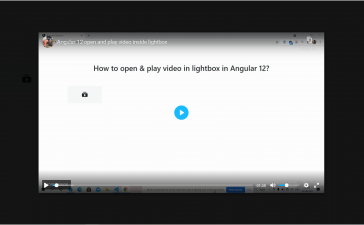 How to open & play video inside lightbox in angular 12?