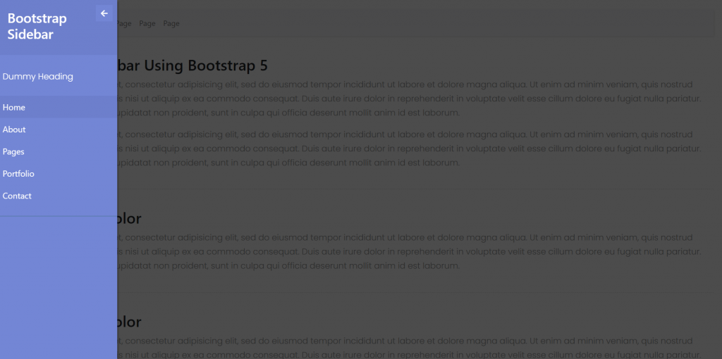 Reactjs Bootstrap 5 Popup Sidebar Template