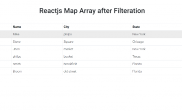 Reactjs Map Arrays with Filter Working Demo