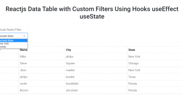 Reactjs Tabe Data with Custom Filter working using Hooks useEffect useState
