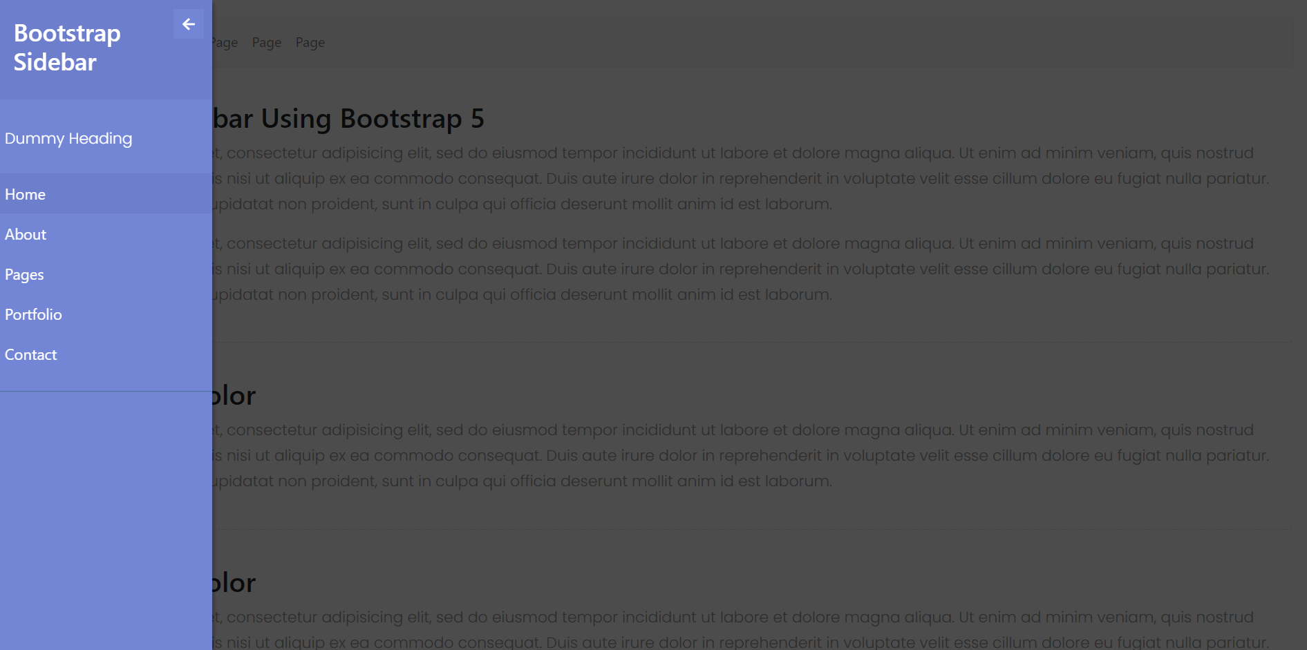 Vue 3 Bootstrap 5 Popup Sidebar Template