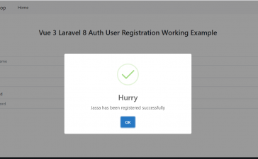 Vue 3 Laravel 8 AUTH User Registration Working Example