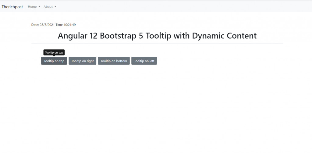 Angular 12 Bootstrap 5 Tooltip with Dynamic Content