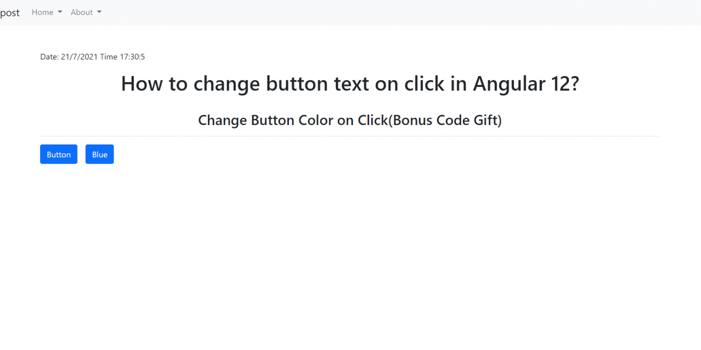 How to change button text on click function in Angular 12?