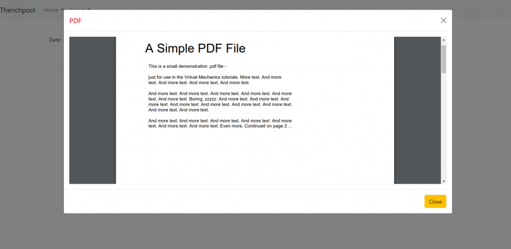 How to open pdf file inside bootstrap 5 modal popup in angular 12 application?