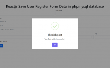 Reactjs Save User Register Form Data into PHP MySQL Database