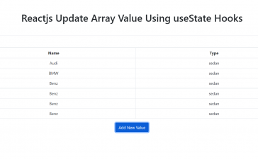 Reactjs Update Array Value Using useState Hook