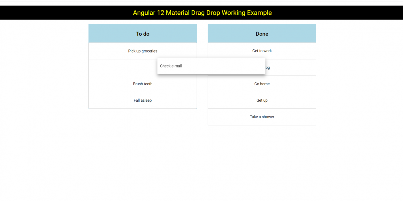 Angular 12 Material Drag Drop Working Example with Code Snippet