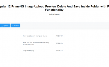 Angular 12 PrimeNG Image Upload Preview Delete And Save inside Folder with PHP Functionality