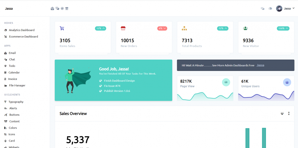 Angular 14 Responsive Admin Dashboard Template Using Tailwind CSS