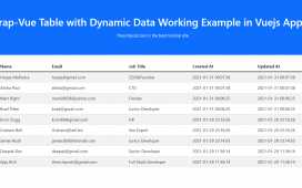 Bootstrap-Vue Table with Dynamic Data Working Example in Vuejs Application