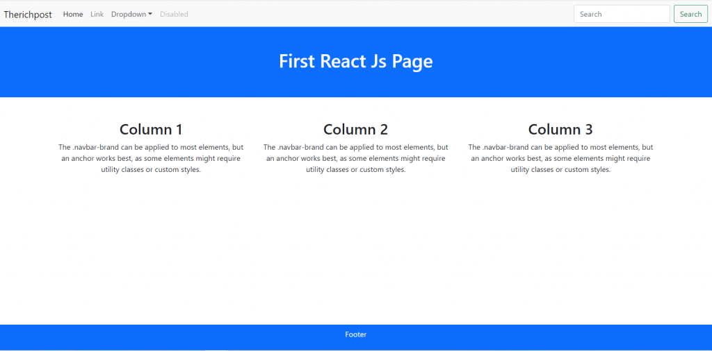 Create Your First ReactJS Application Responsive Page with Bootstrap 5
