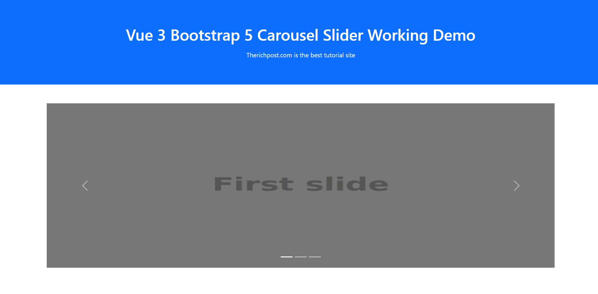Vue 3 Bootstrap 5 Carousel Slider Working Functionality Example