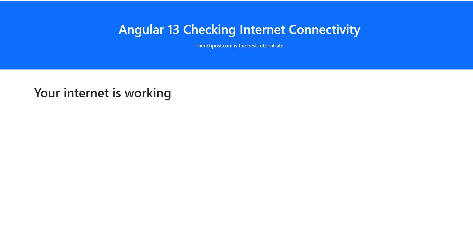 Angular 13 Check Internet Connection Working Functionality