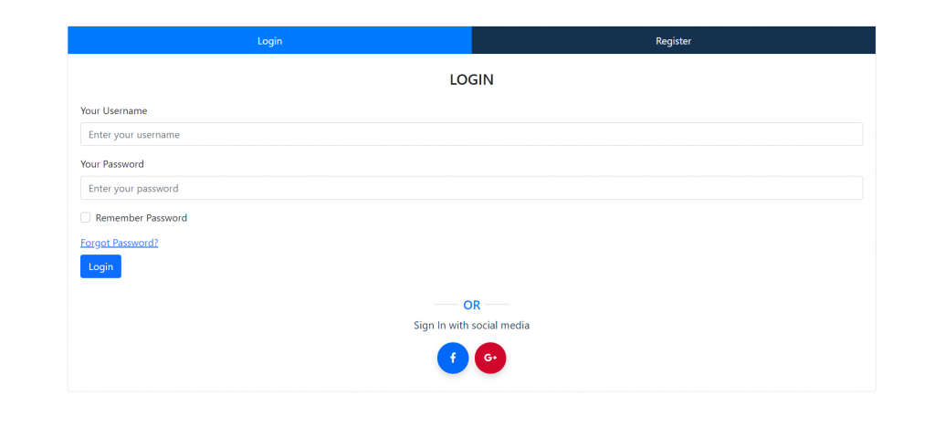Angular 13 Bootstrap 5 User Login Register Forms in Tabs Working Example