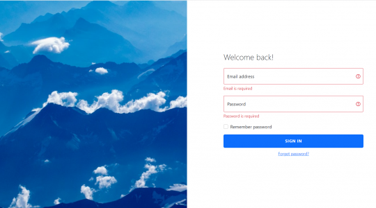 Angular Application Login Page Form with Validations