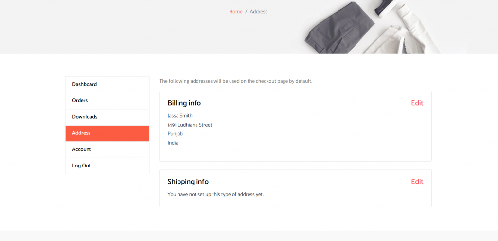 Build Complete Ecommerce Website in Angular 13 - User Billing & Shipping Address Page