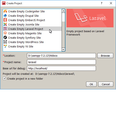Create Empty Laravel Project