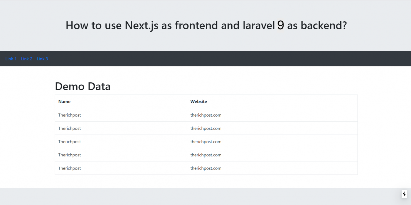 How to use nextjs as frontend and laravel 9 as backend?