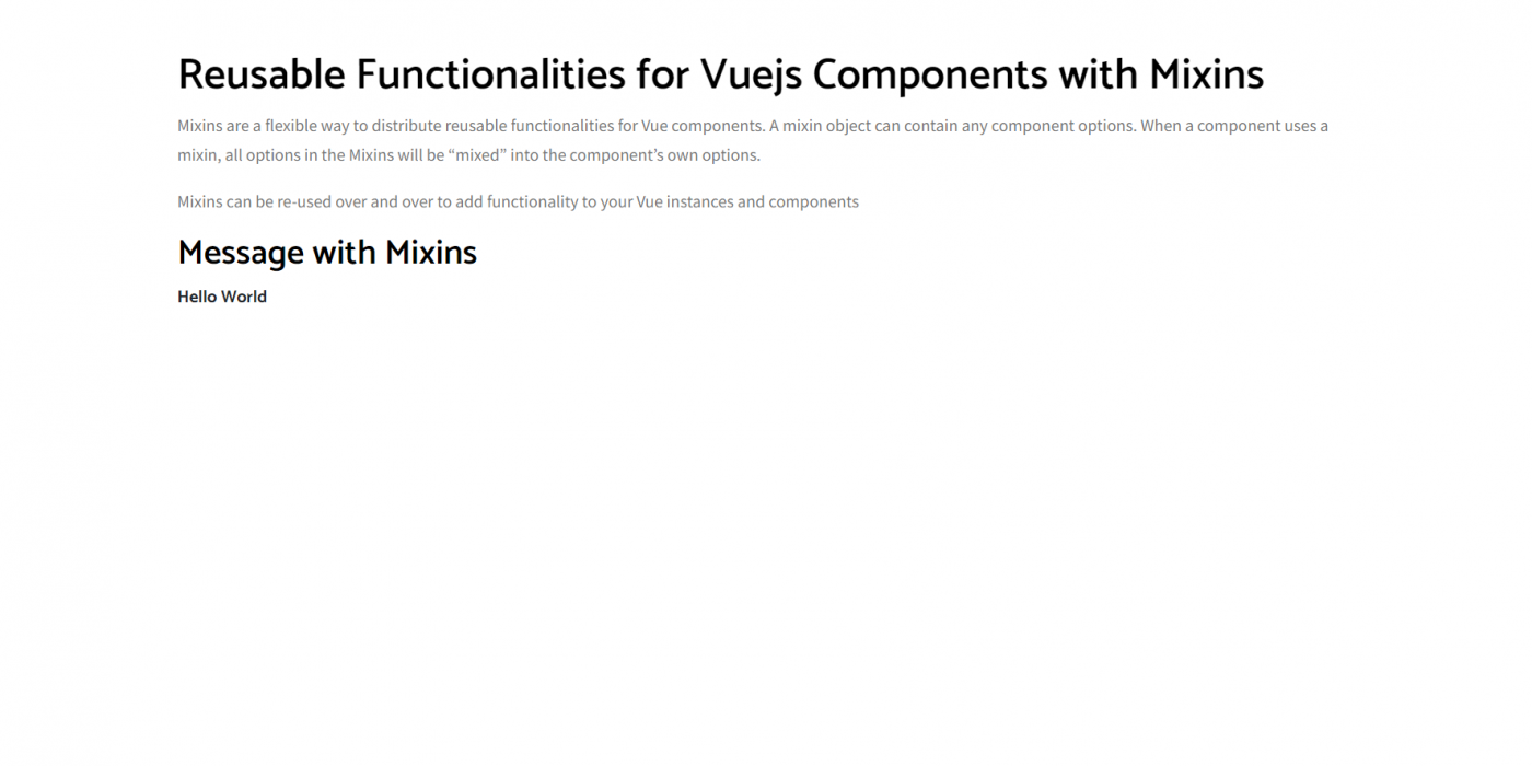 How to reuse the functionalities in vuejs using mixins?