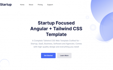 Angular HTML Tailwind CSS Free Template Code Snippet