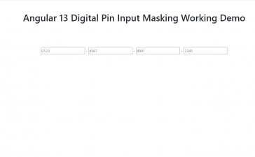 Angular 13 Digital Pin Input Masking Working Demo