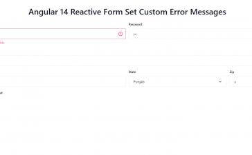 Angular Reactive Form Set Custom Error Messages Working Example
