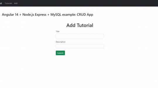 Angular 14 + Node.js Express + MySQL example: CRUD App