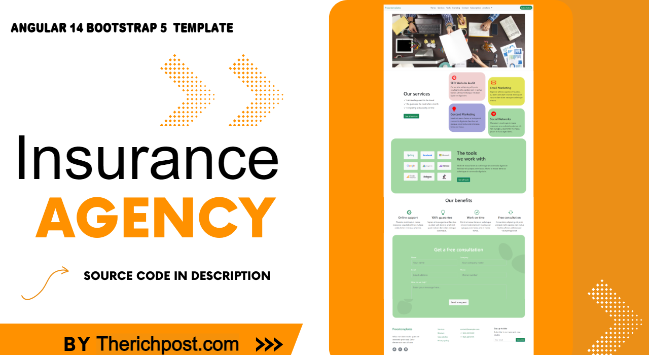 Angular 14 Bootstrap 5 Free Insurance Template