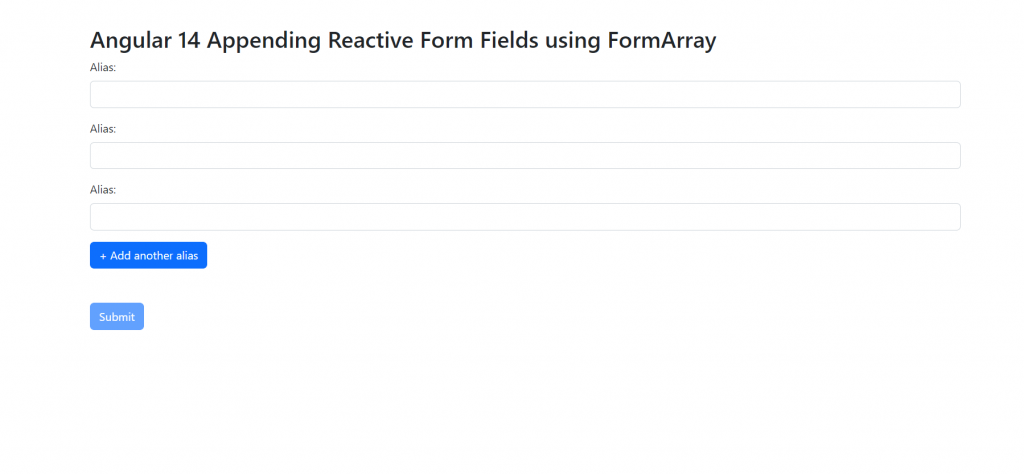 Angular 14 Appending Reactive Form Fields using FormArray