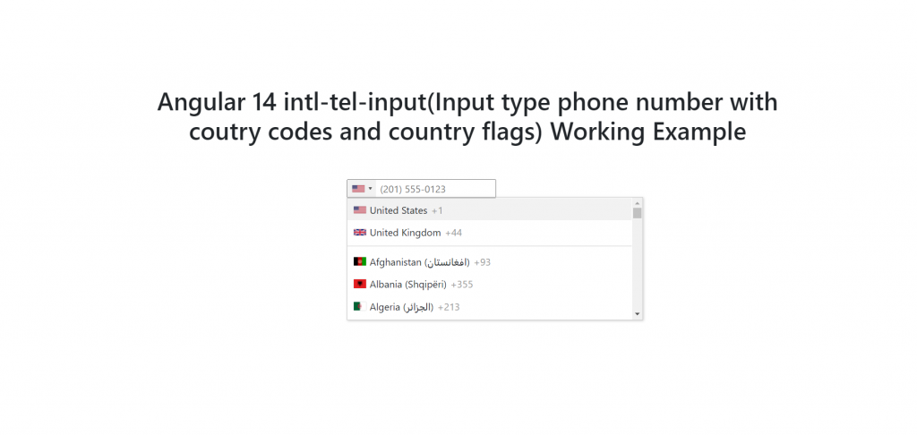 Angular 14 Input type phone number with country codes and country flags Working Example in not good way