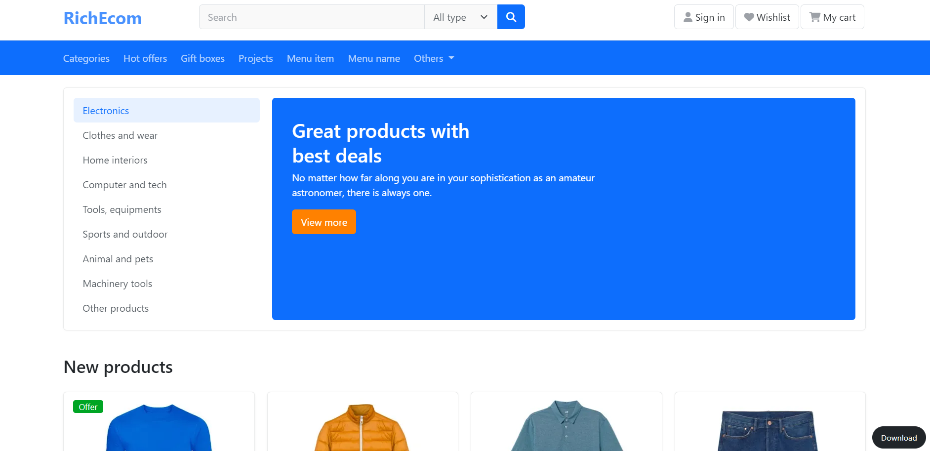 Angular 14 Ecommerce Website Template Home Page 2